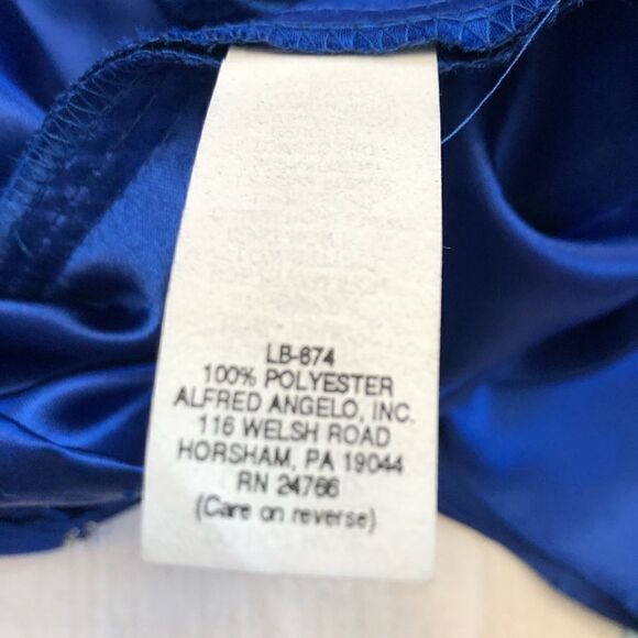 Vintage Alfred Angelo dream maker royal blue all satin dress size S - Picture 11 of 13
